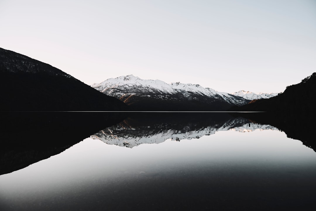 grayscale photo of mountain