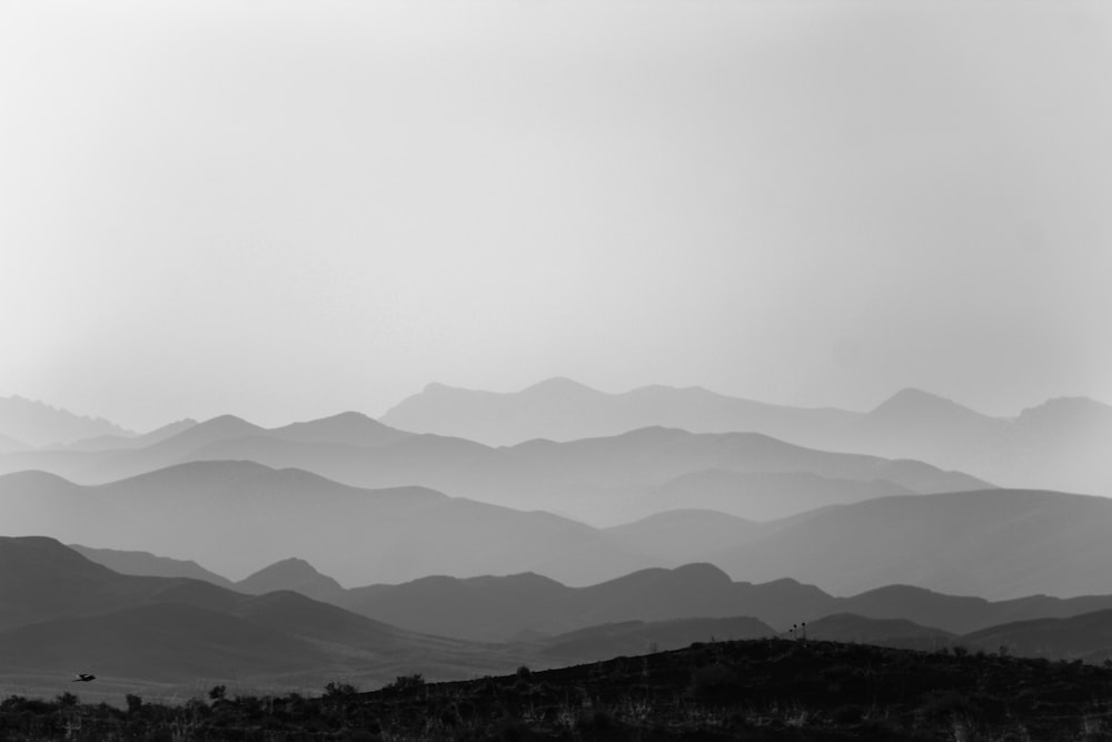 mountain ranges covered in fog