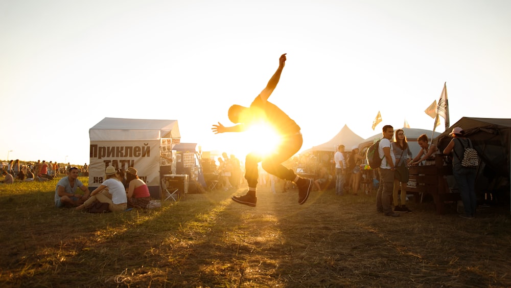 close-up photography of person jumping