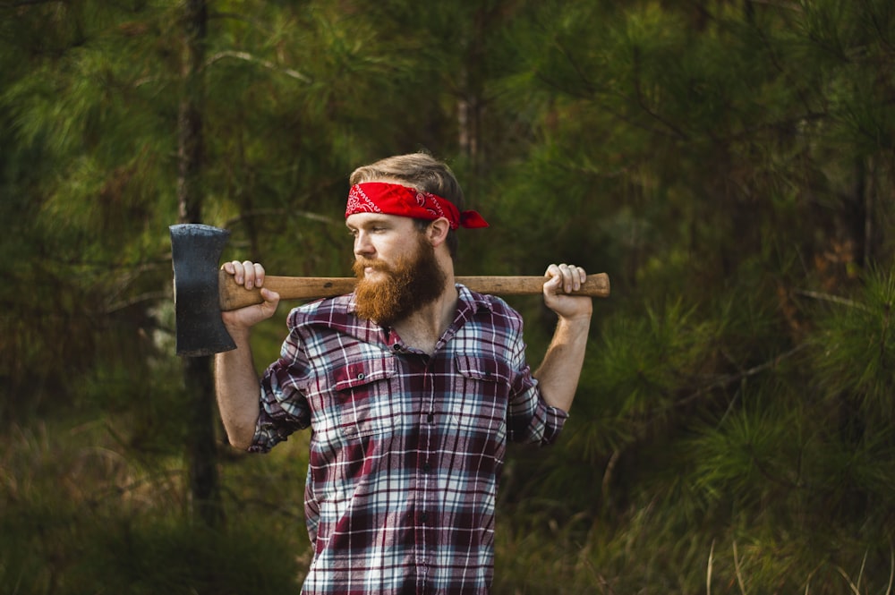 man holding axe