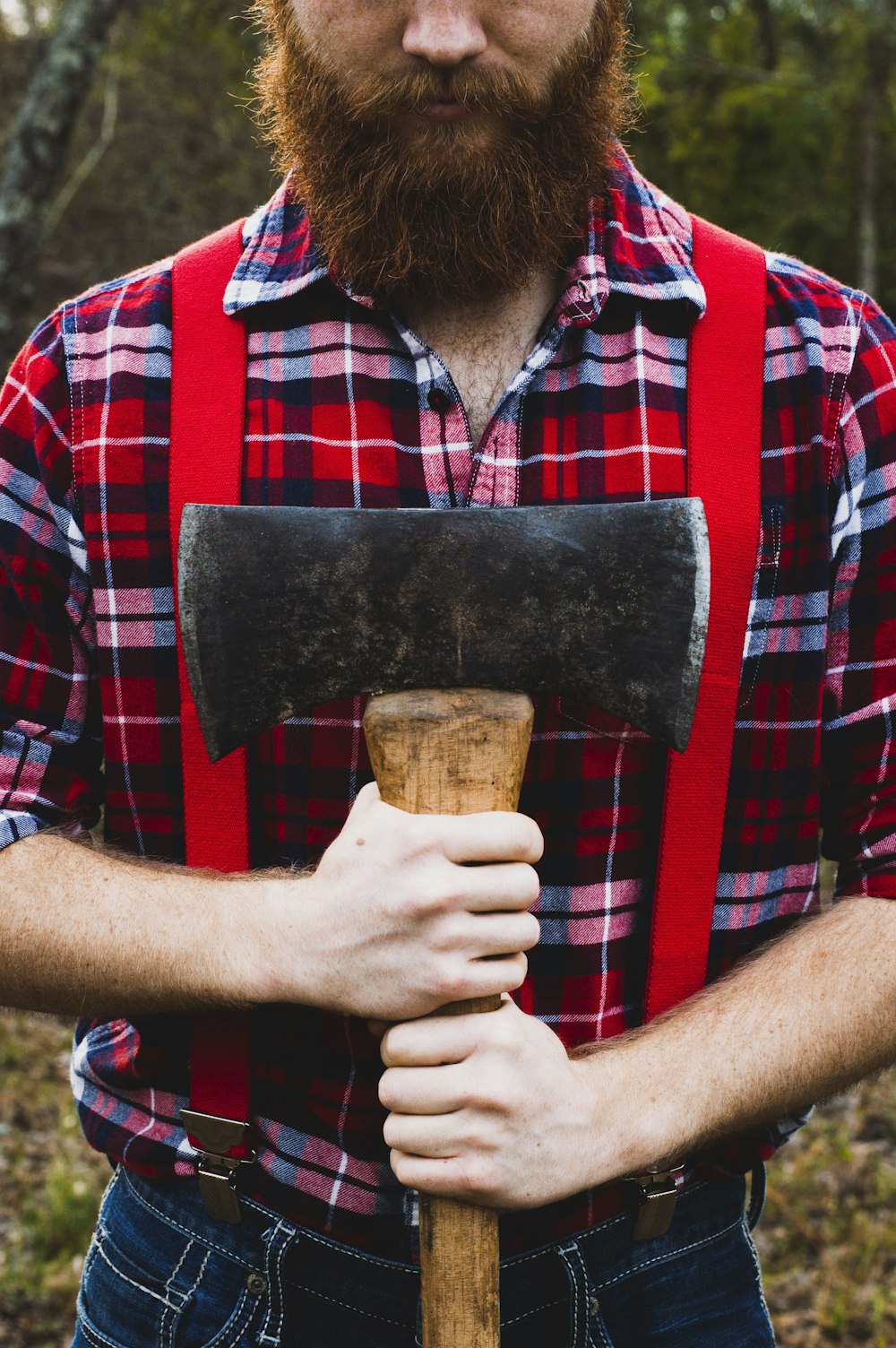 man holding axe