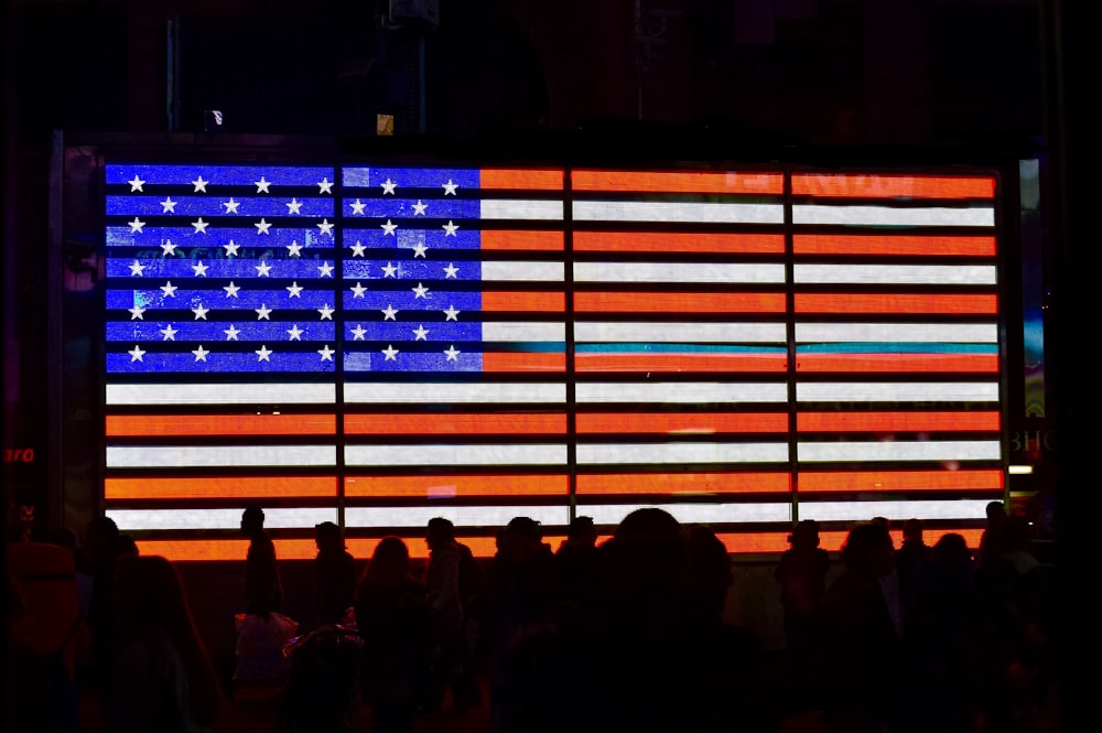 USA flag themed wall lighting decor