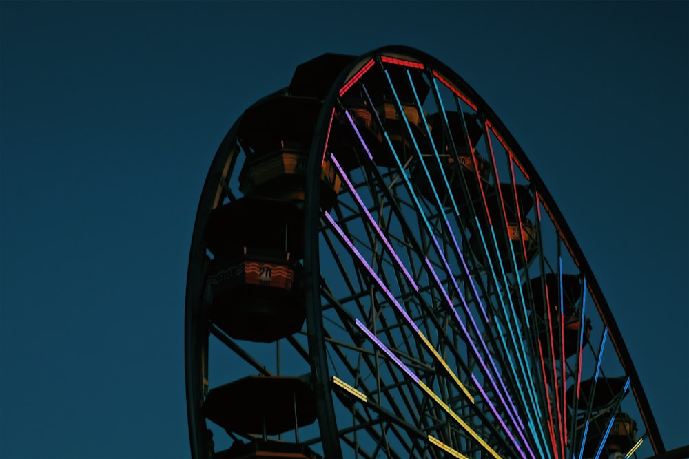 red and multicolored Ferris Wheel