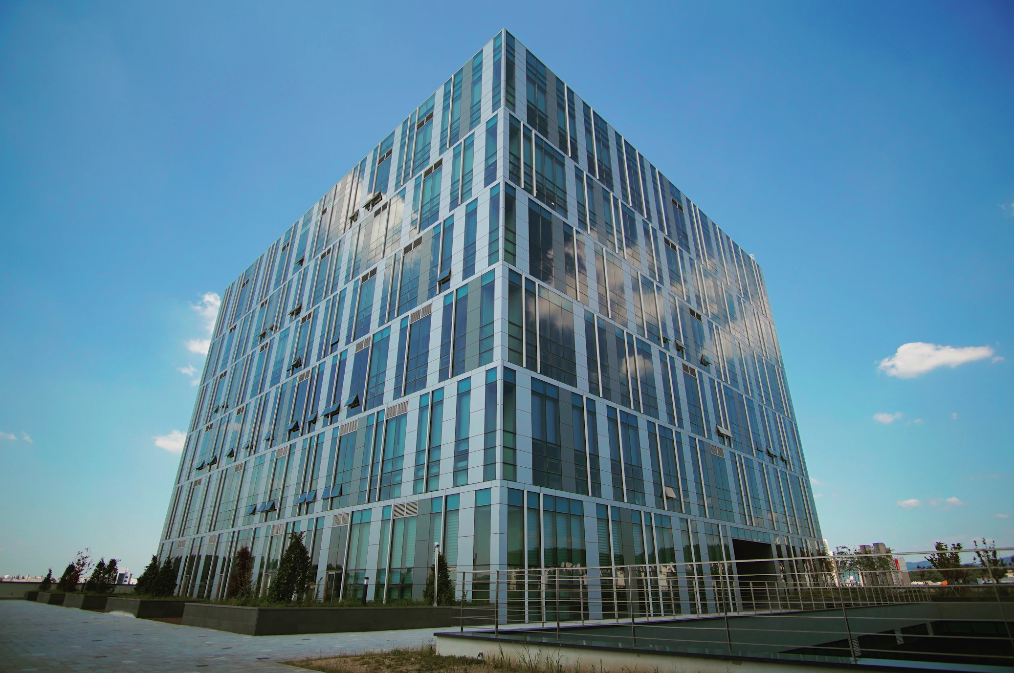 Modern glass building facade