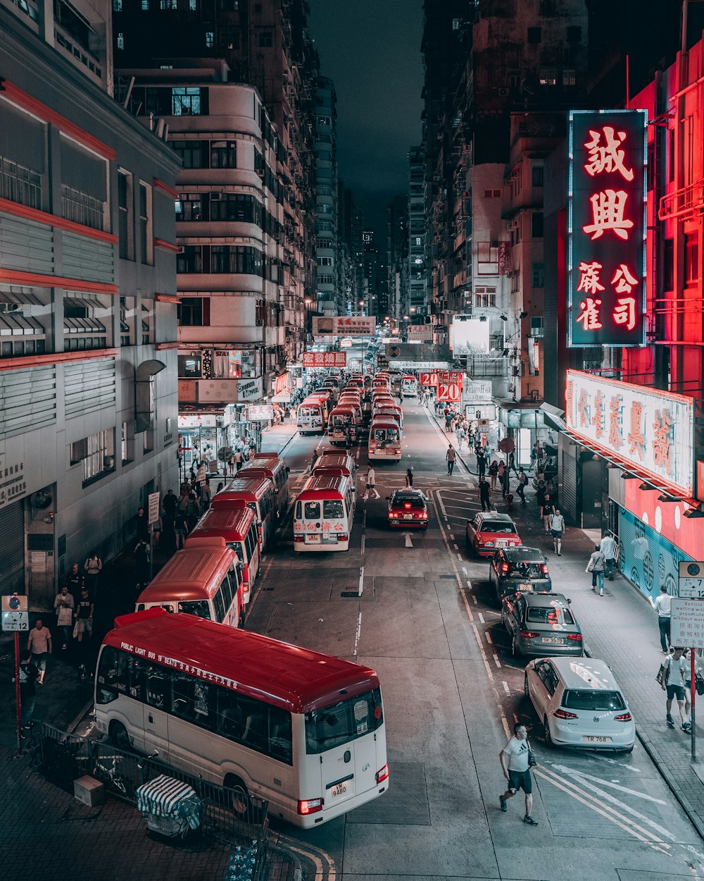 busy street during nighttime