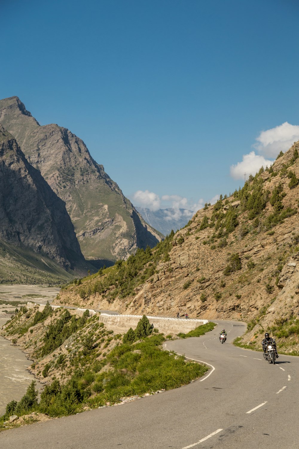 winding road near mountain