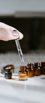 brown bottle on table