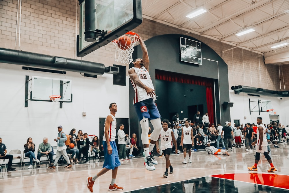 men playing basketball