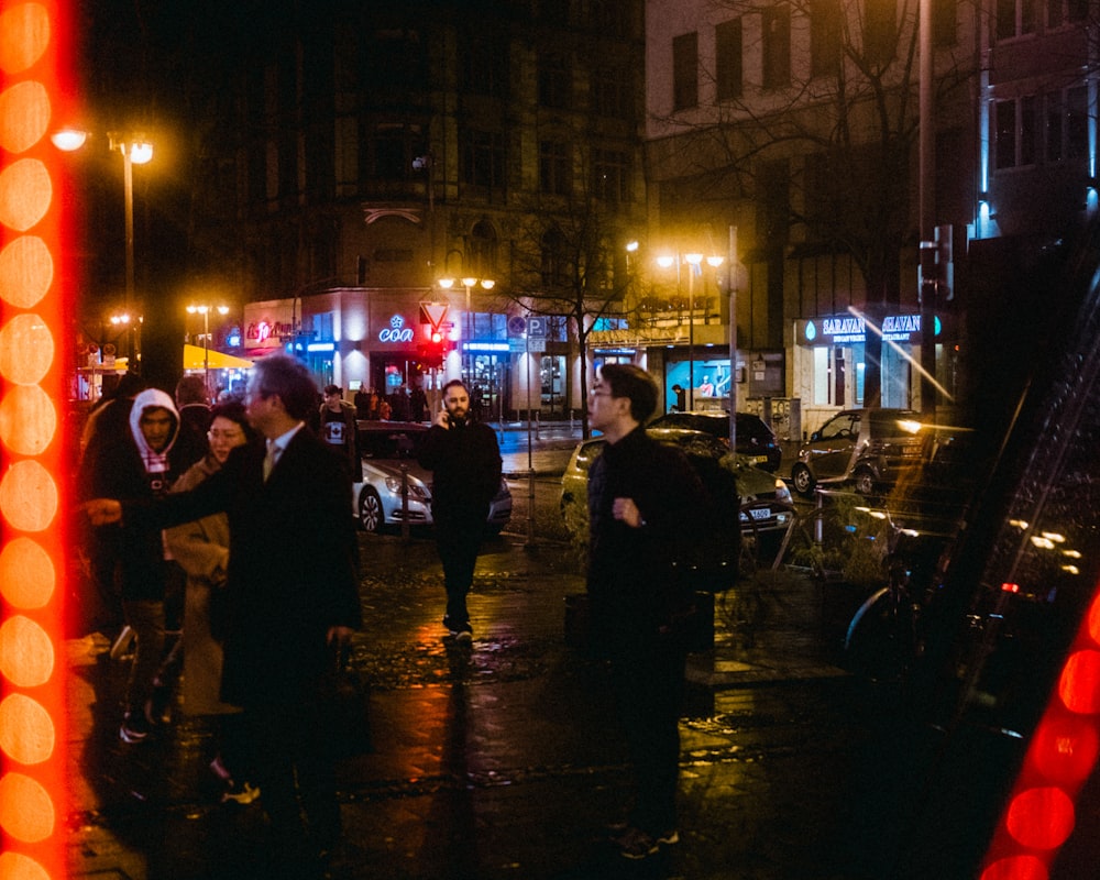 man walking through the streets