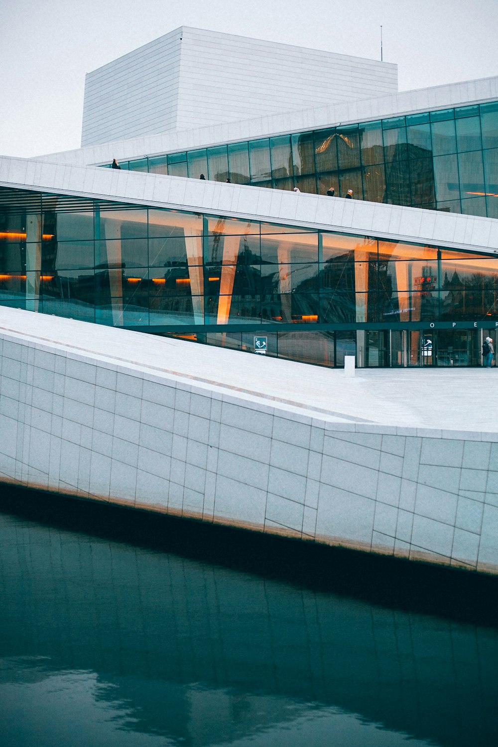 white and clear glass building