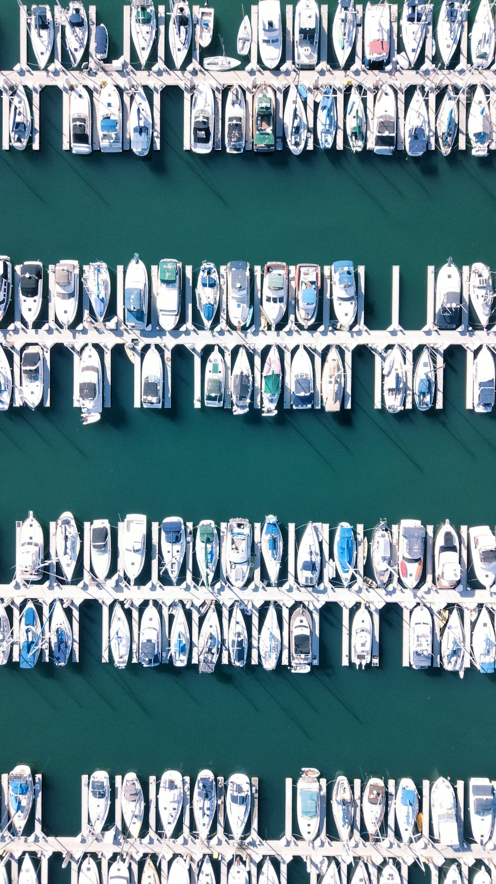 aerial photo of boat docking