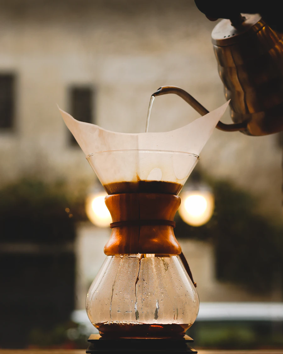 A pour-over coffee set
