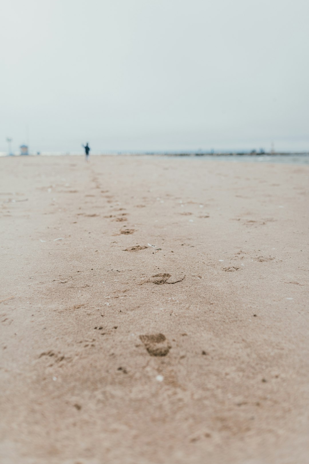 Running away in sand