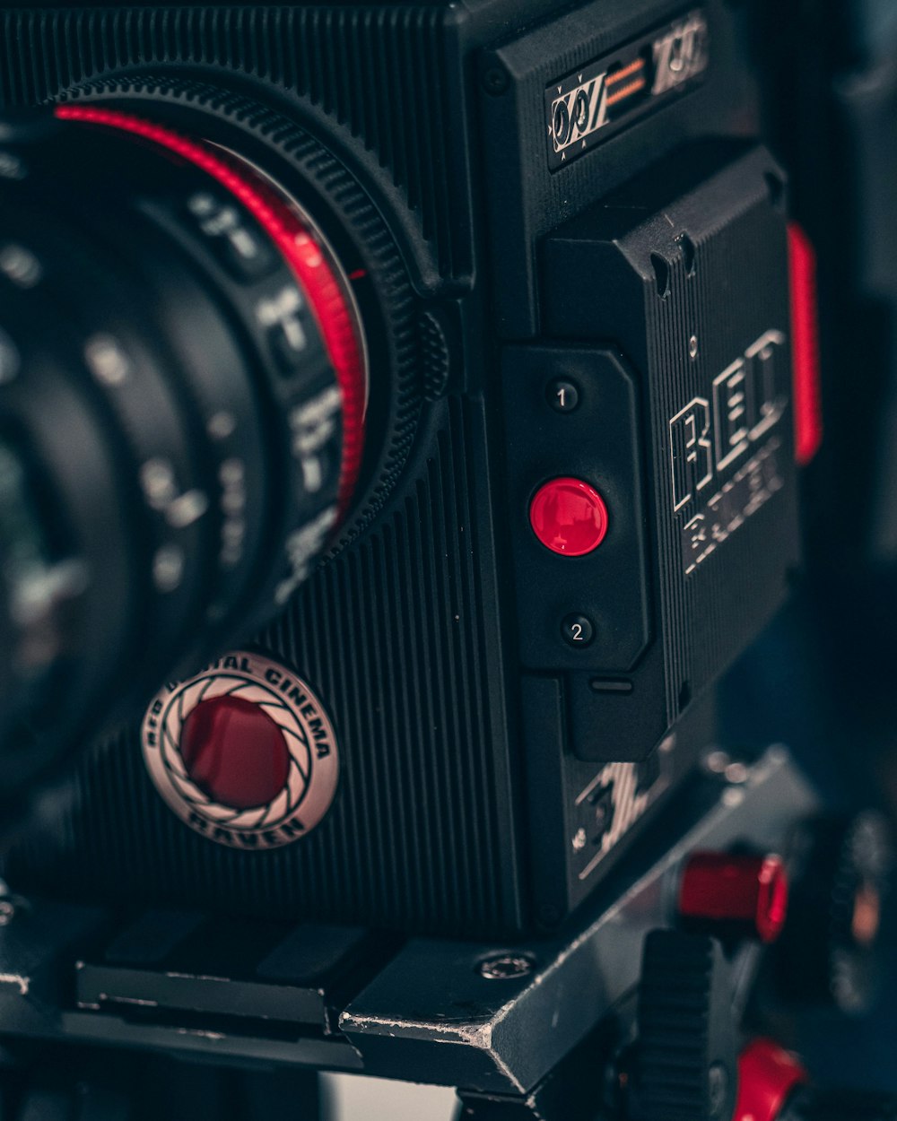 black and red camera
