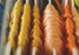 yellow and orange yarns