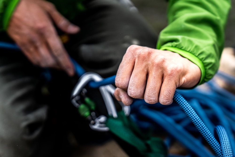 blue safety harness