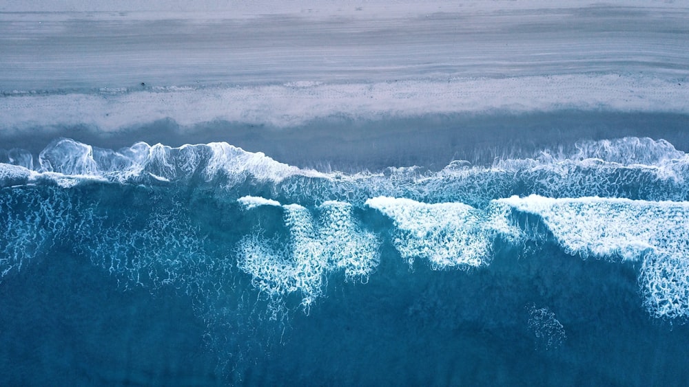 aerial view of beach line