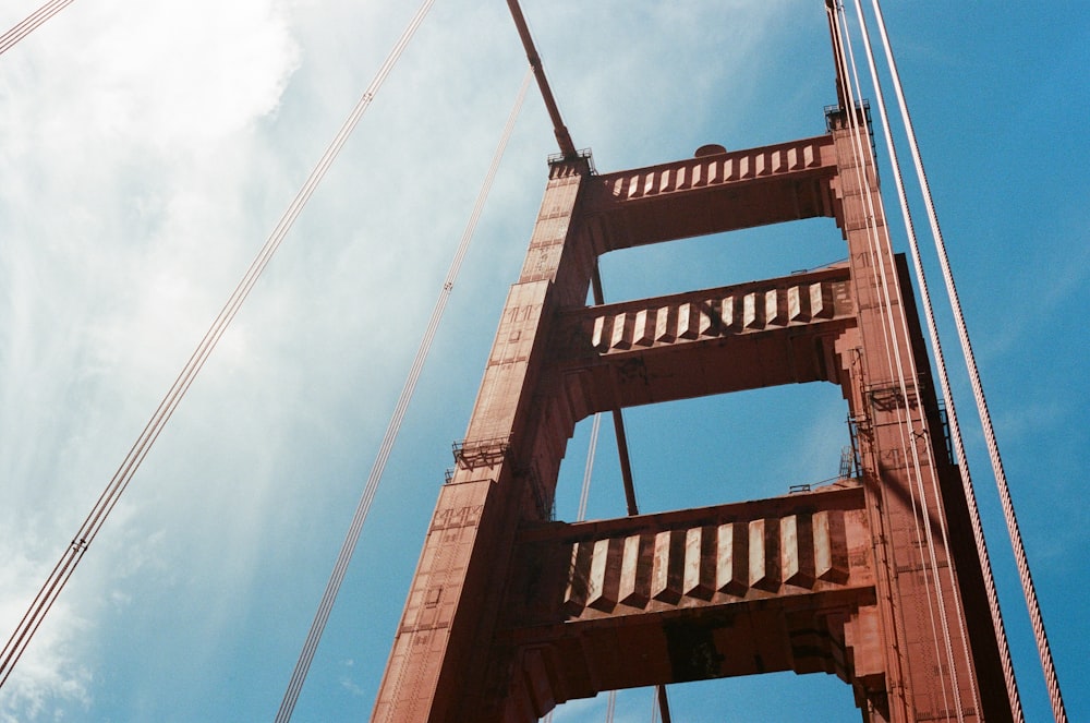 brown suspension bridge