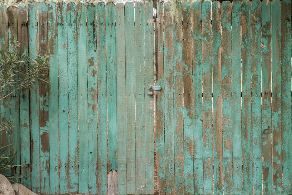 teal wooden gate
