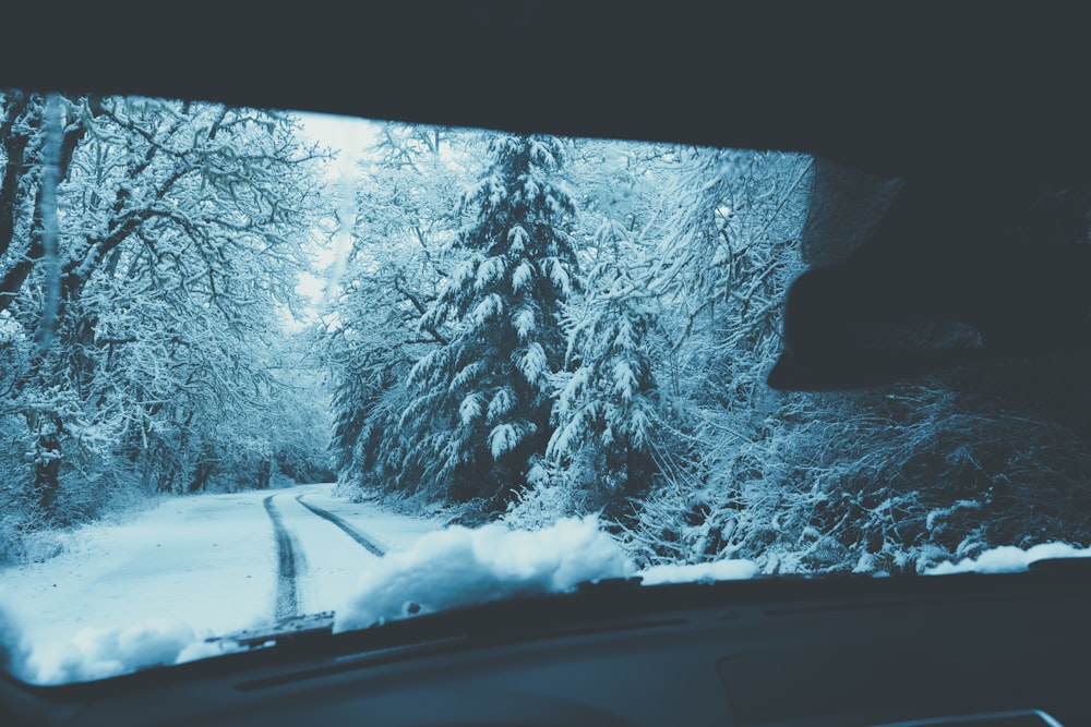 veículo na estrada nevada