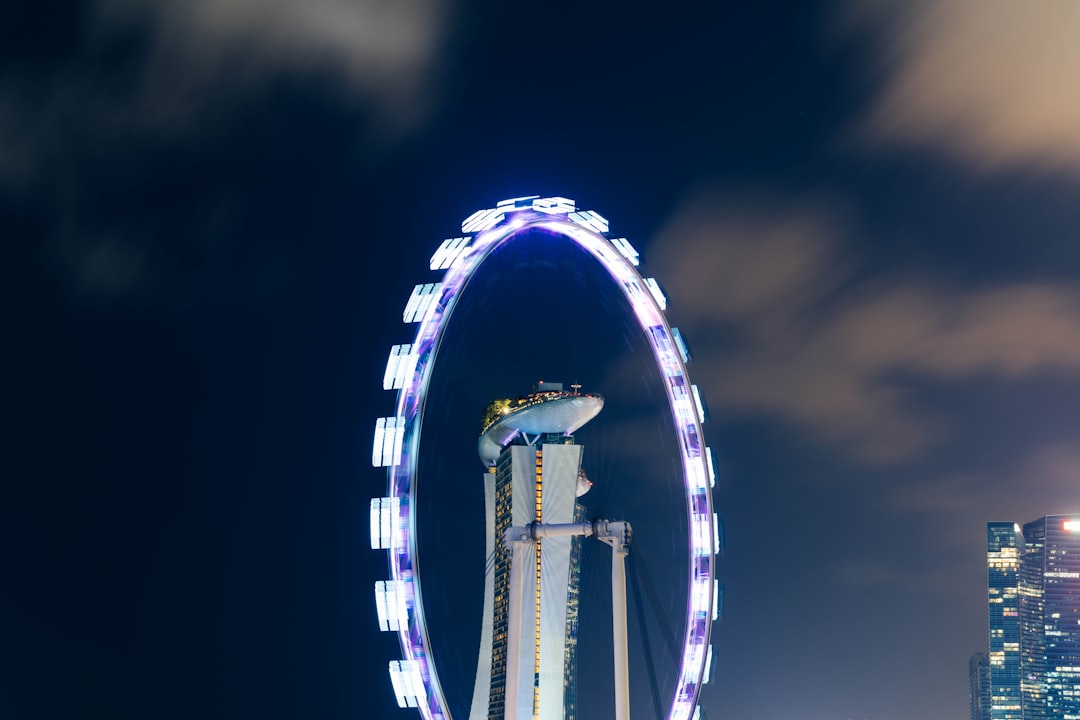 white Ferris wheel lights turned-on during nighttime