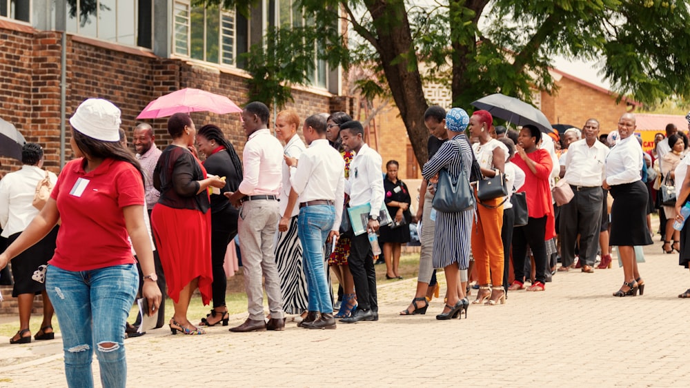 crowd of people near building