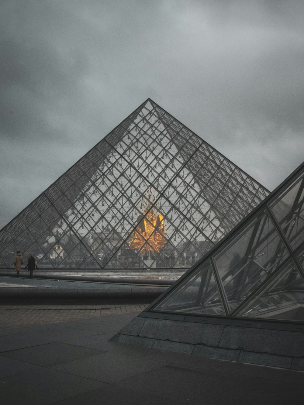 black and clear glass building