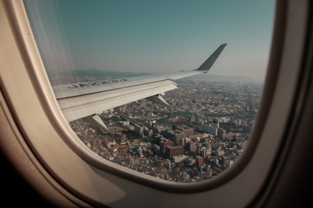 white airplane wing