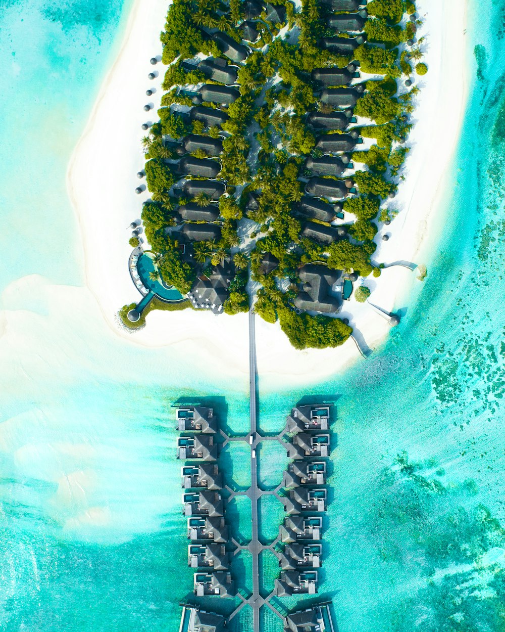 high-rise view of island