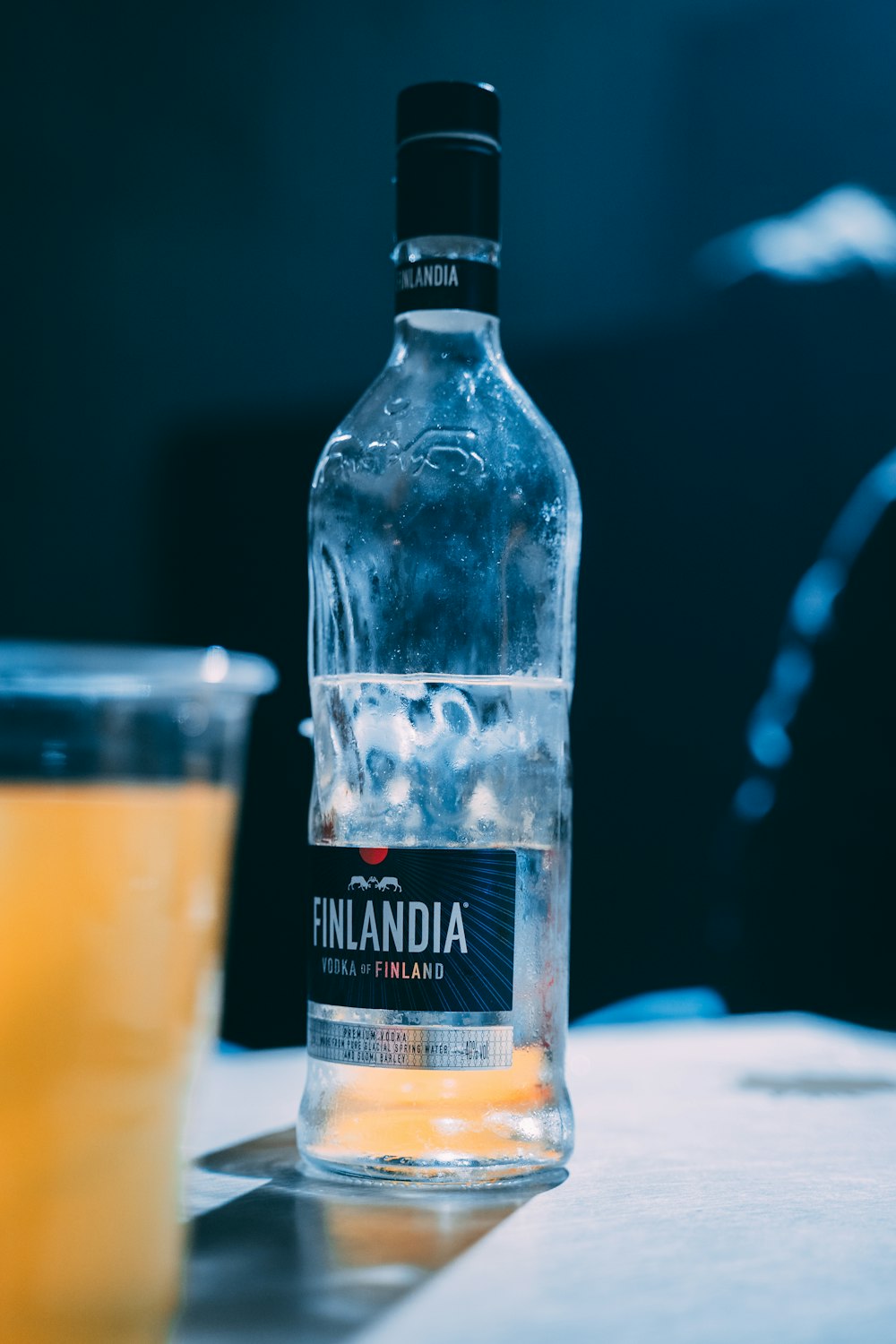 Finlandia bottle on white surface