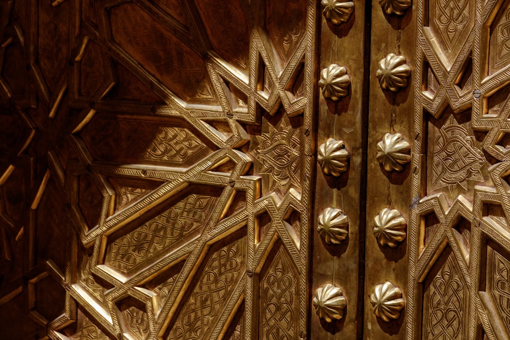 gold-colored door