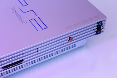 gray Sony PS2 console