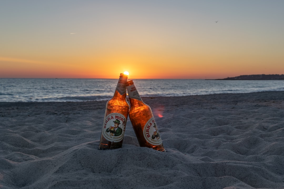 two amber bottles,
