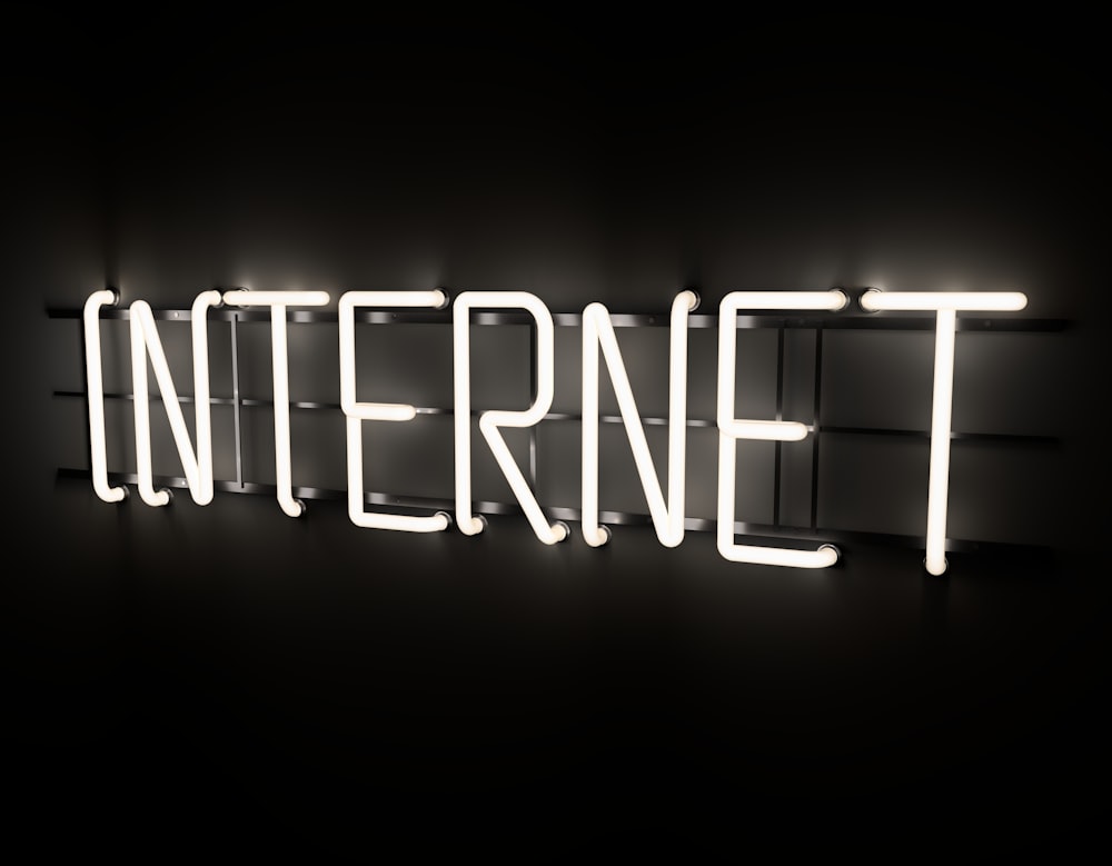internet neon light sigange