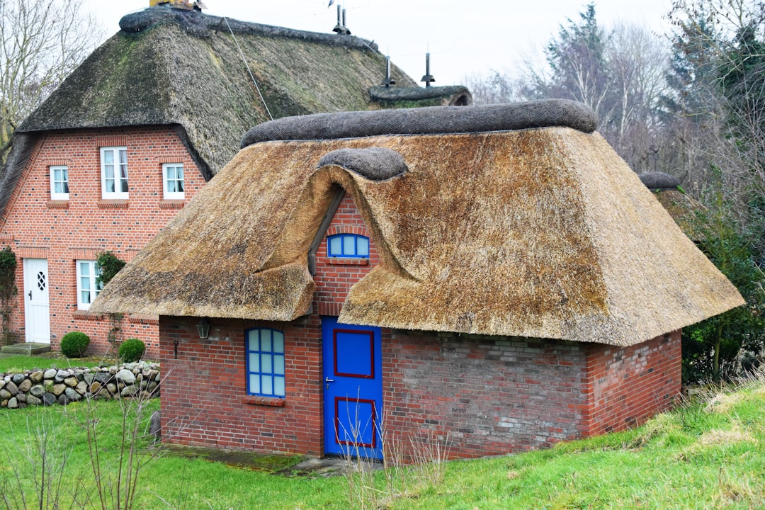 two old brown colored houses