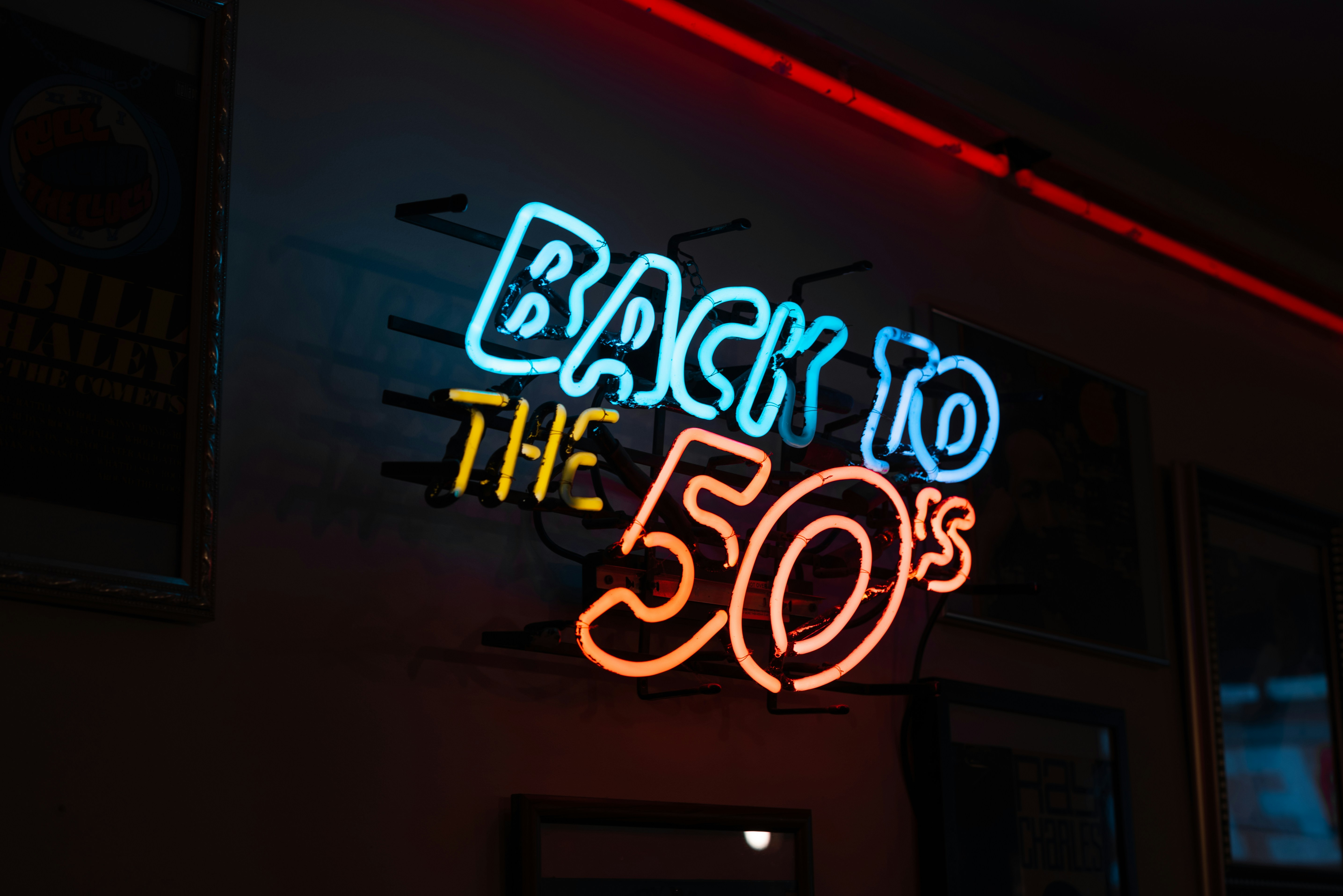 back to the 50's neon sign photo Free Light Image on Unsplash