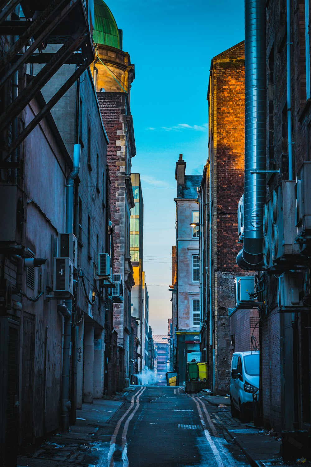 road between buildings