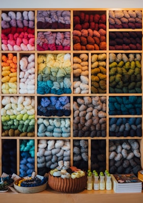 Assorted colorful wool textiles