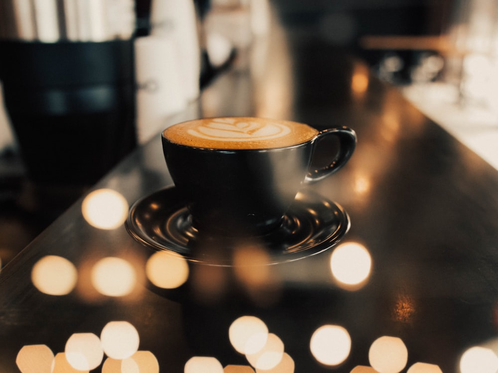 shallow focus photo of latte