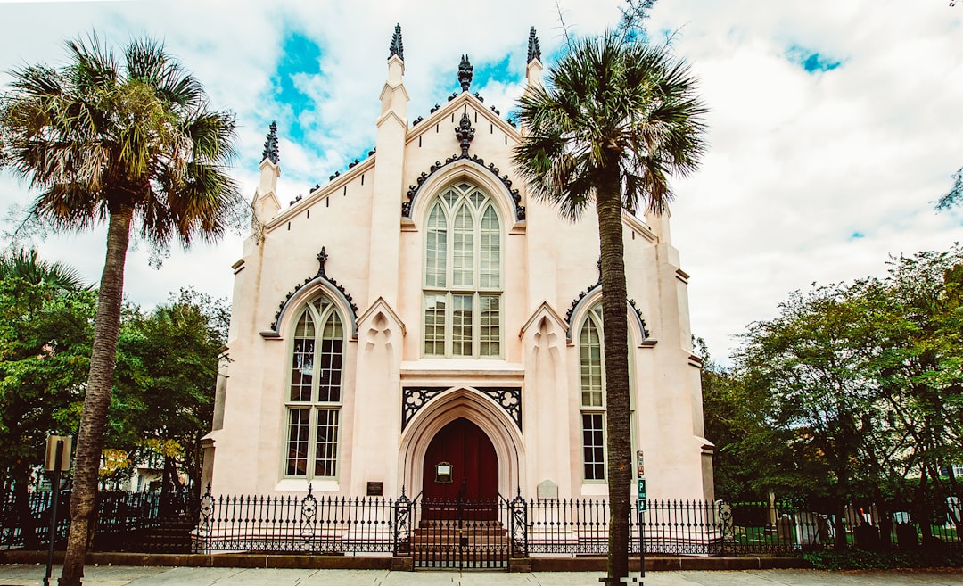 white concrete church,