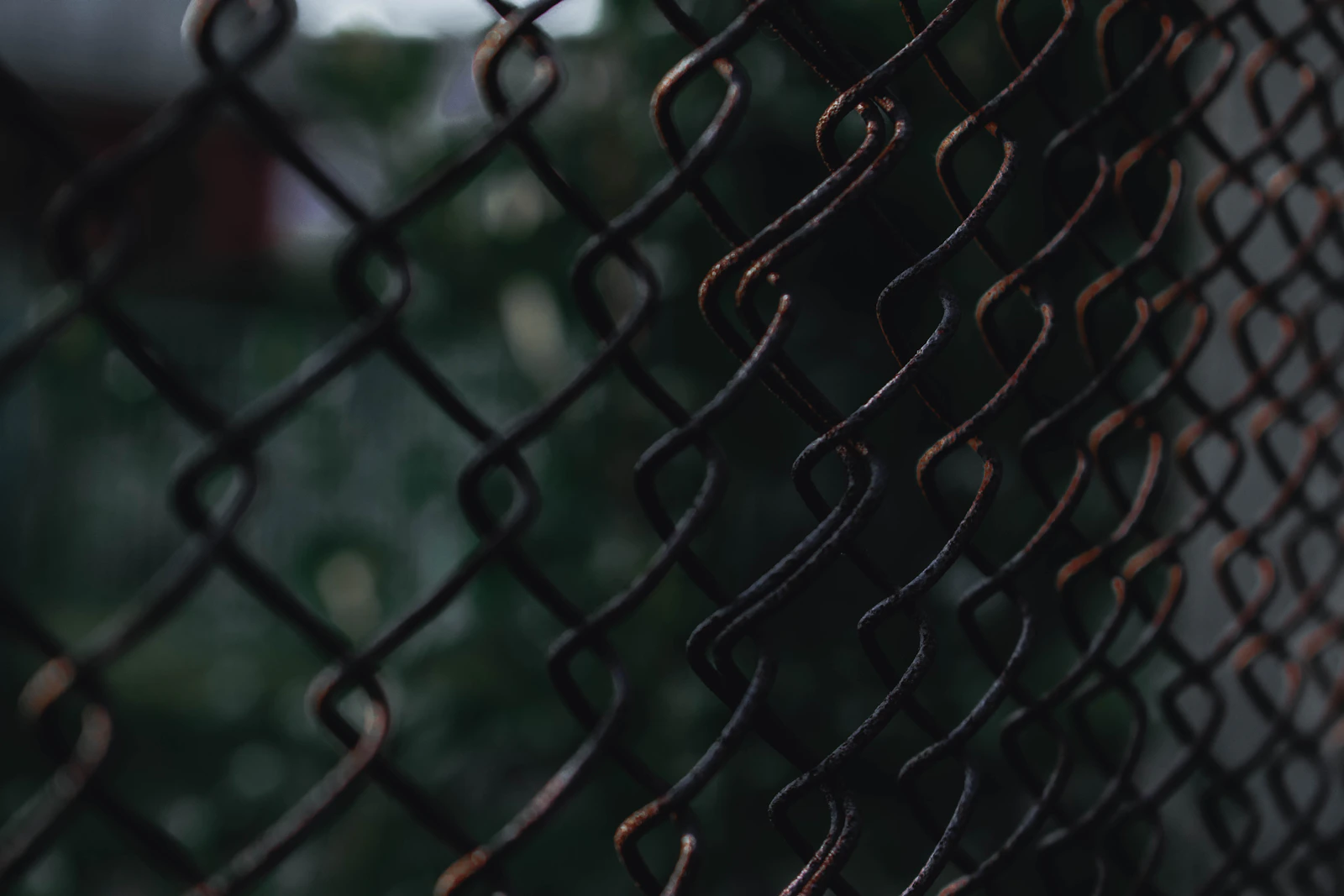 Black chain link fence