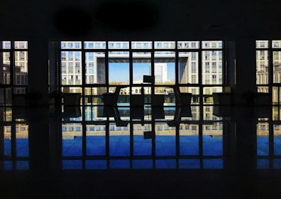 Interior view of a bright, modern office space at Bihar Trade Tower.