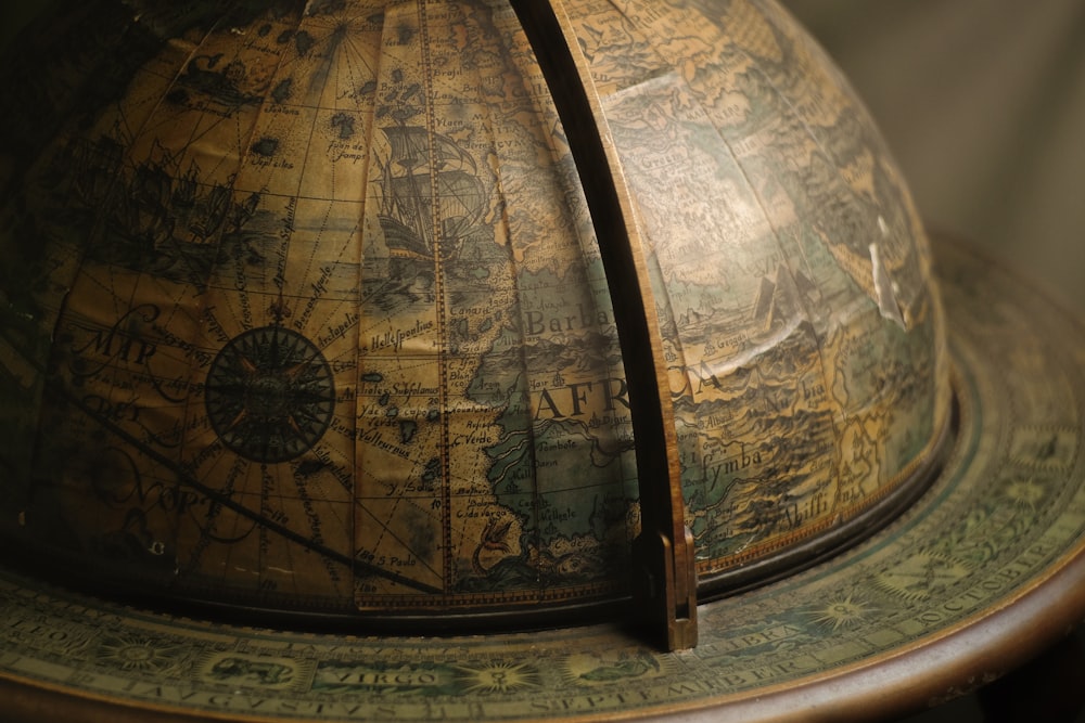 brown terrestrial globe