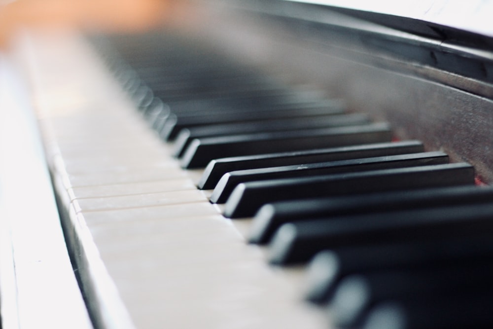 selective focus photography of piano keys