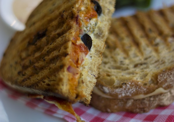 grilled breads on plate