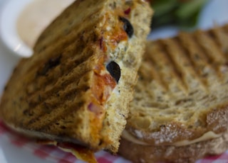 grilled breads on plate