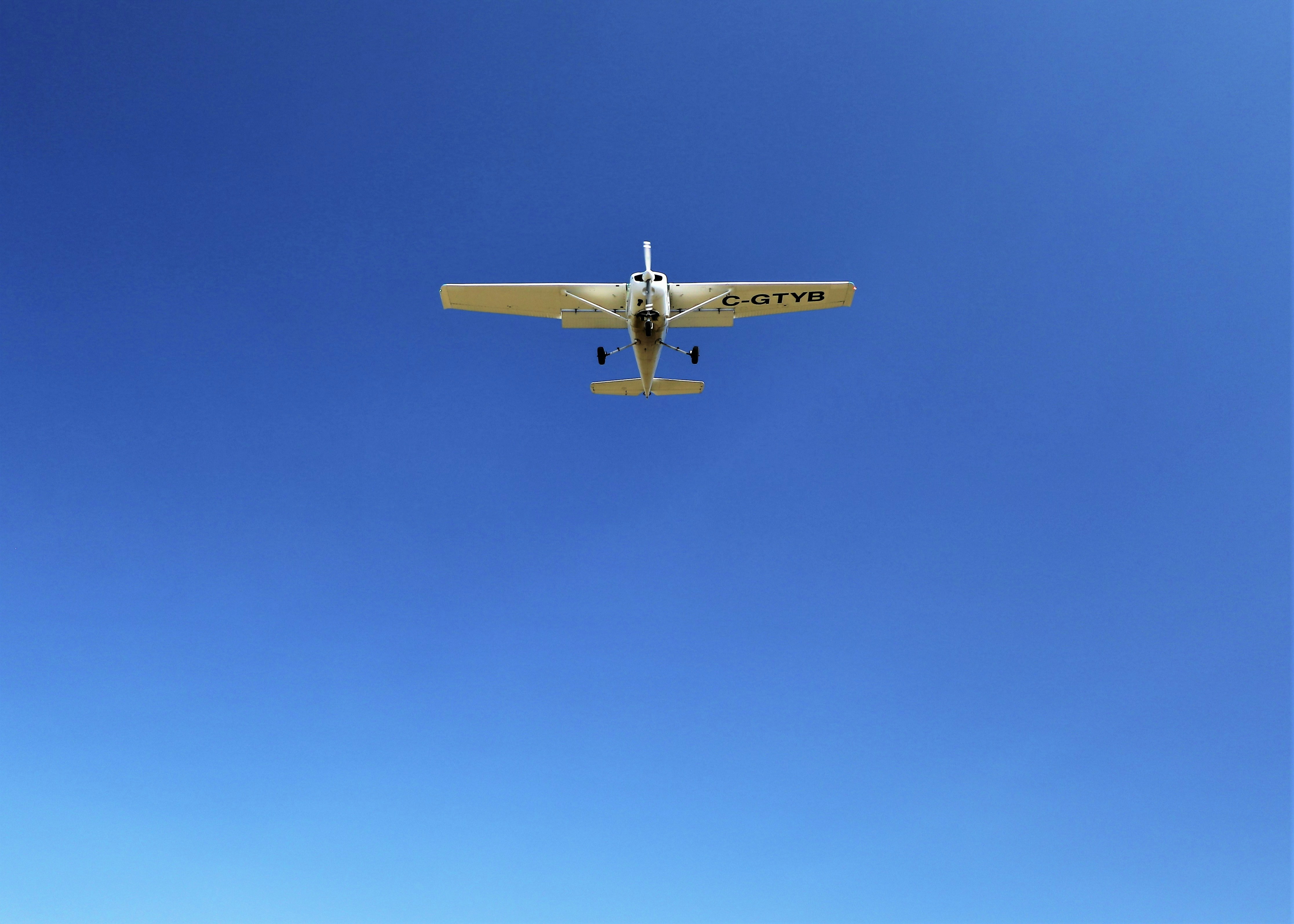 white monoplane on flight