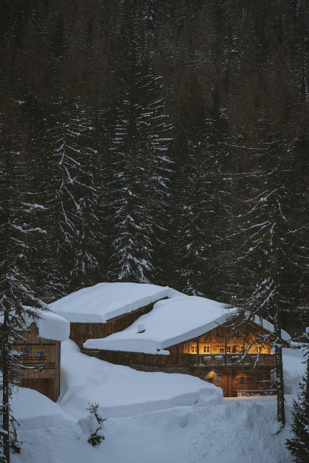 snow-covered house