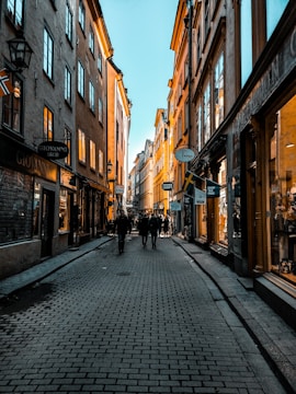 man walking on gray brick road
