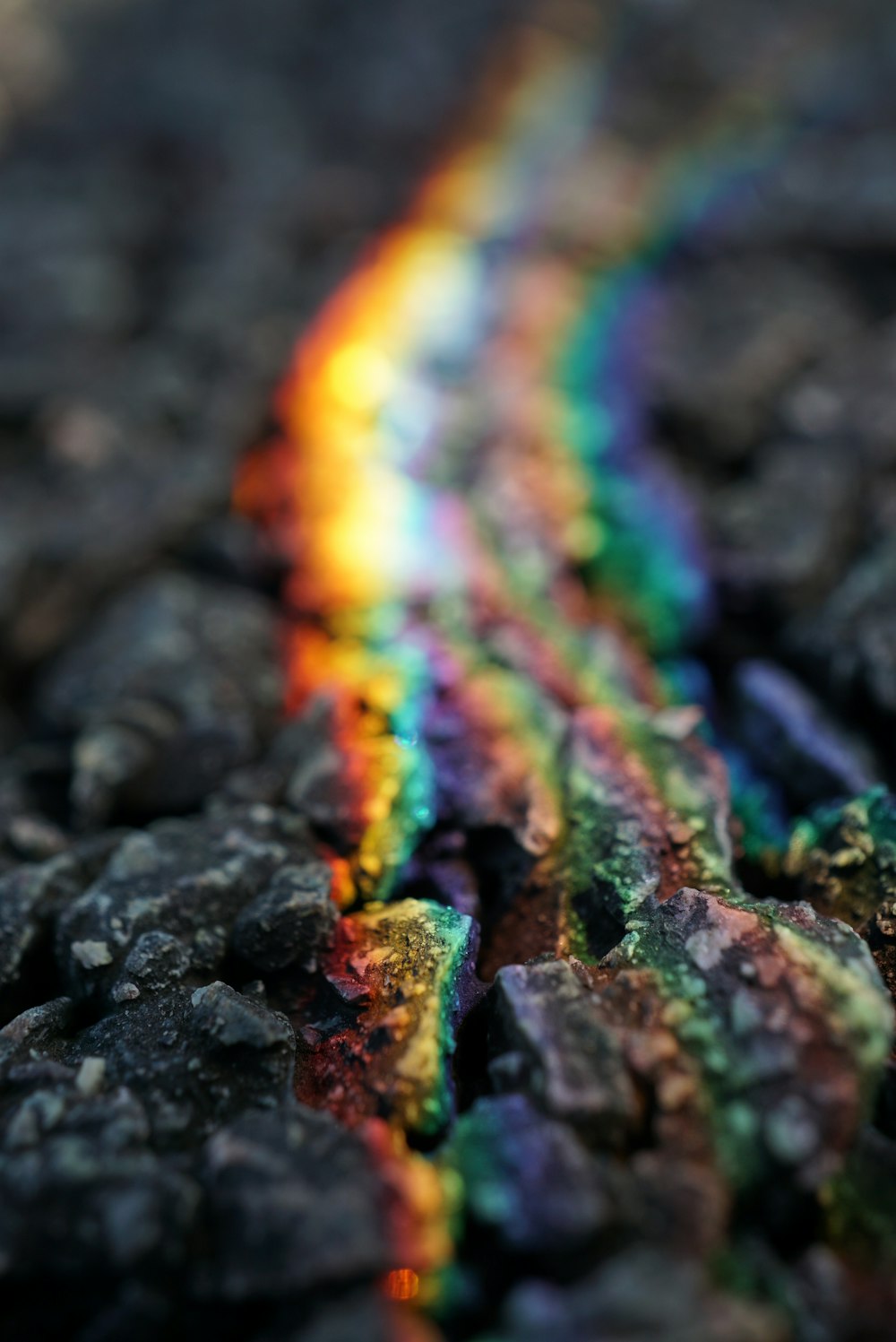 rainbow-colored stone
